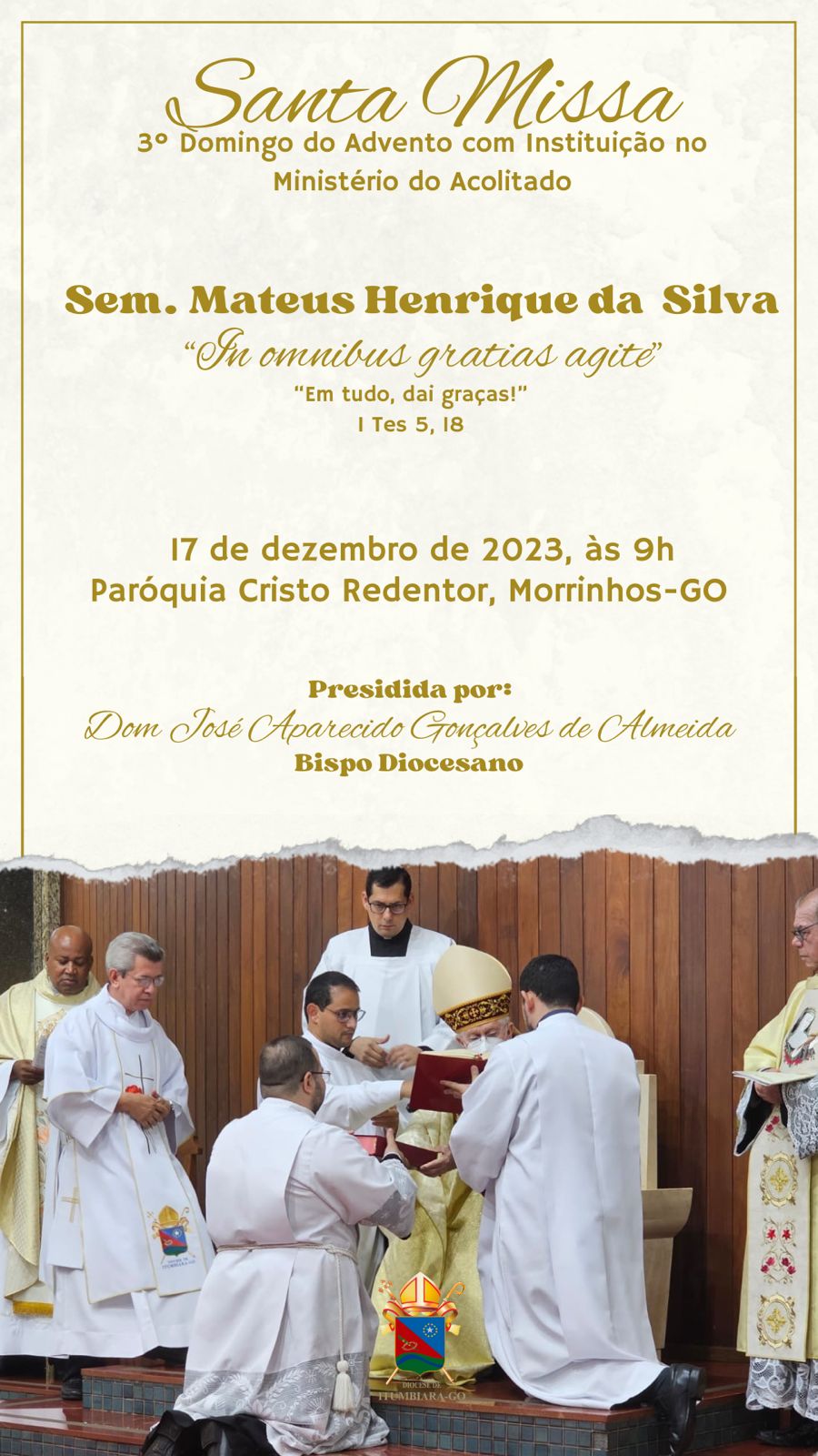Instituição do Seminarista Mateus Henrique ao Acolitato