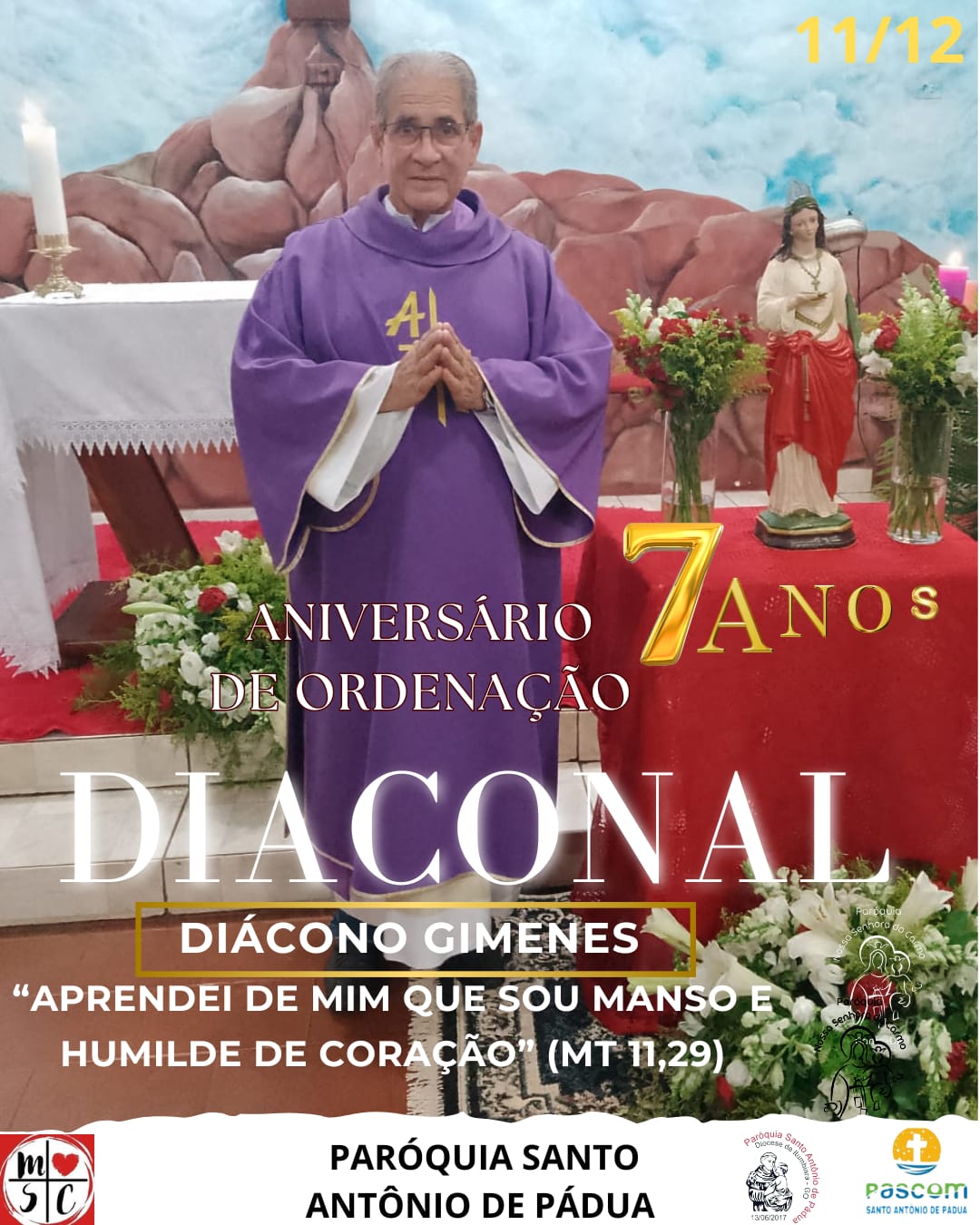 Aniversário da ordenação do Diácono Gimenes